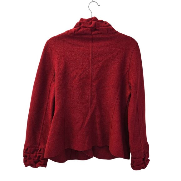 Beyond Threads Alpaca & Wool Blend Ruffle Trim Asymmetrical Button Jacket Size S - Picture 2 of 7